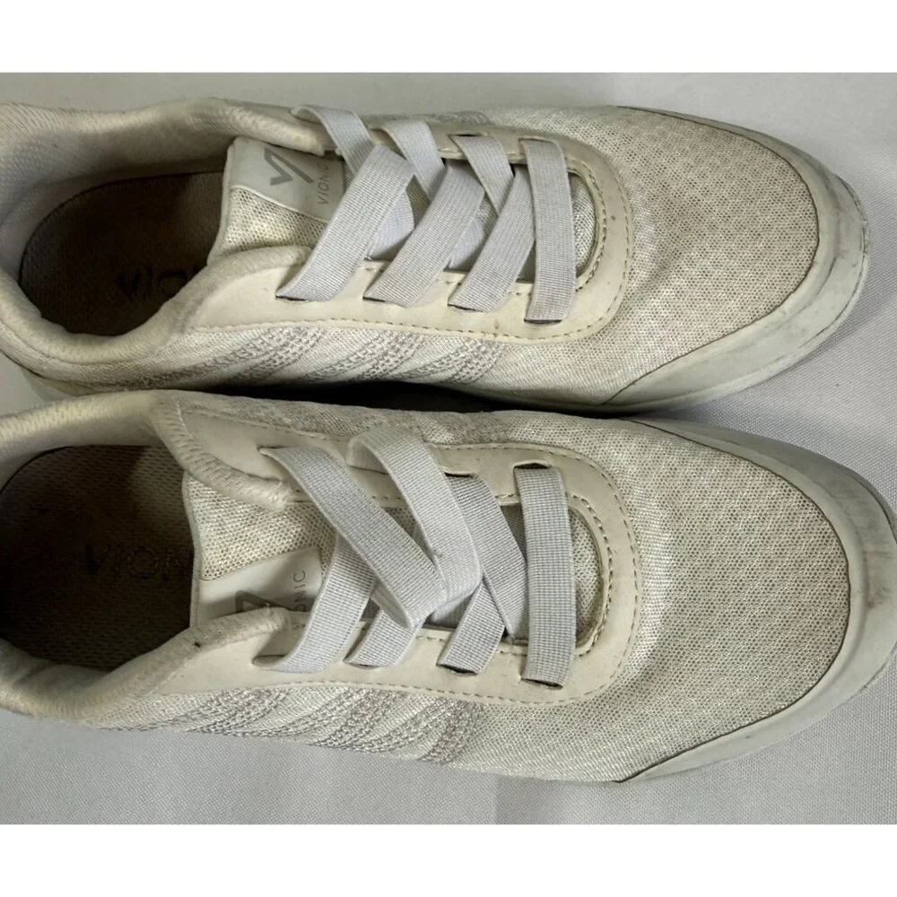 Vionic Womens Athletic‎ Sneakers Size 6 White Elastic Laces Walking Shoes
